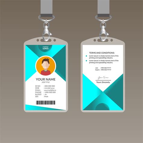 personal identity card template